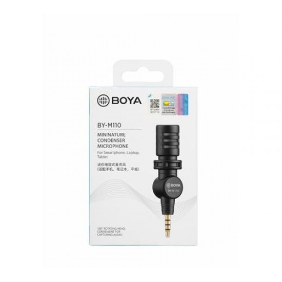 Микрофон BOYA BY-M110 компактен, 3.5mm жак