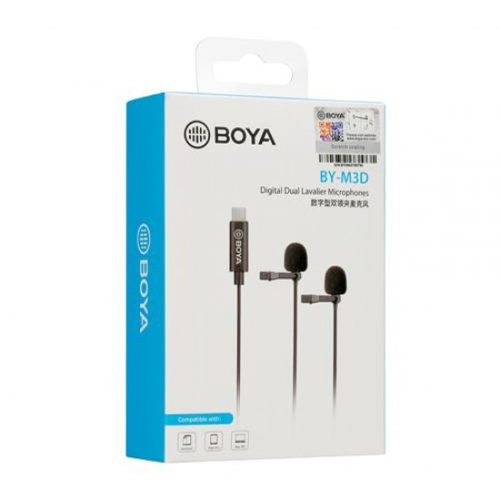 Микрофон брошка 2 броя BOYA BY-M3D, USB-C