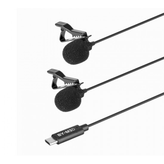 Микрофон брошка 2 броя BOYA BY-M3D, USB-C