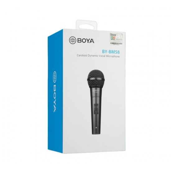 Ръчен микрофон BOYA BY-BM58 - динамичен, вокален, XLR