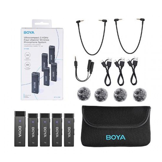 Безжична система микрофони с предавател BOYA BY-W4