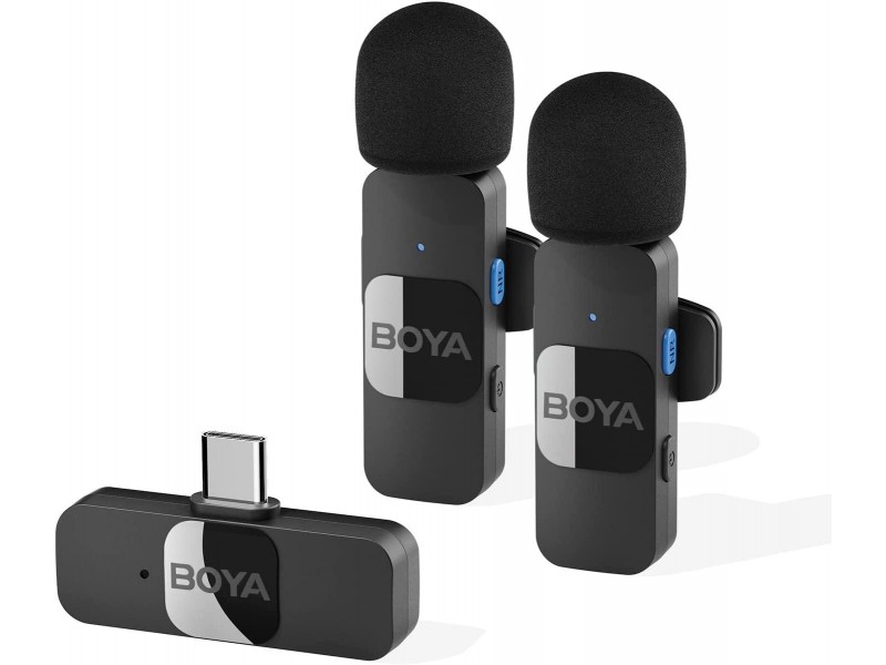 Безжична микрофонна система с ревер USB-C, BOYA BY-V20