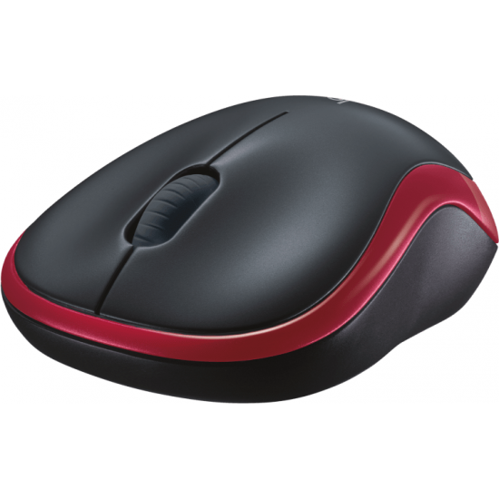 Безжична оптична мишка LOGITECH M185, Червена, USB