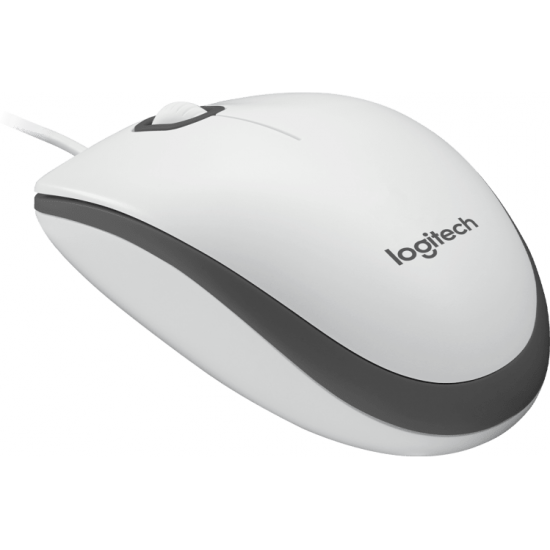 Жична оптична мишка LOGITECH M100, USB, Бял