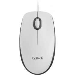 Жична оптична мишка LOGITECH M100, USB, Бял