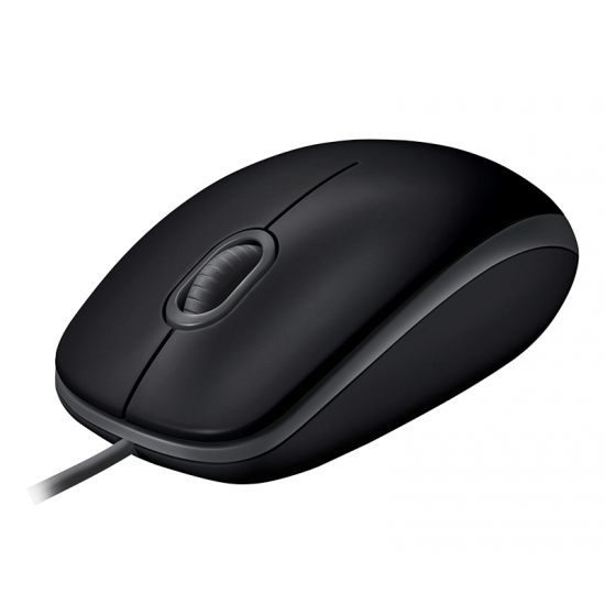 Жична оптична мишка LOGITECH B110, Тиха, Черен, USB