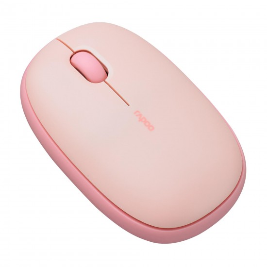 Безжична оптична мишка RAPOO M660, Multi-mode, Свързване с 3 у-ва, Тиха, Розова