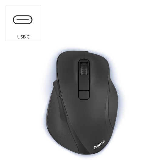 Безжична оптична мишка HAMA MW-500 Recharge, черна, 6 бут.,800/1200/1600 dpi, безшумна