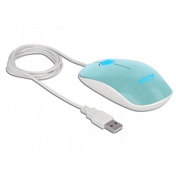 Оптична мишка DeLock, USB-A, Кабел 1.3 м, USB, 1200 dpi, Tюркоаз
