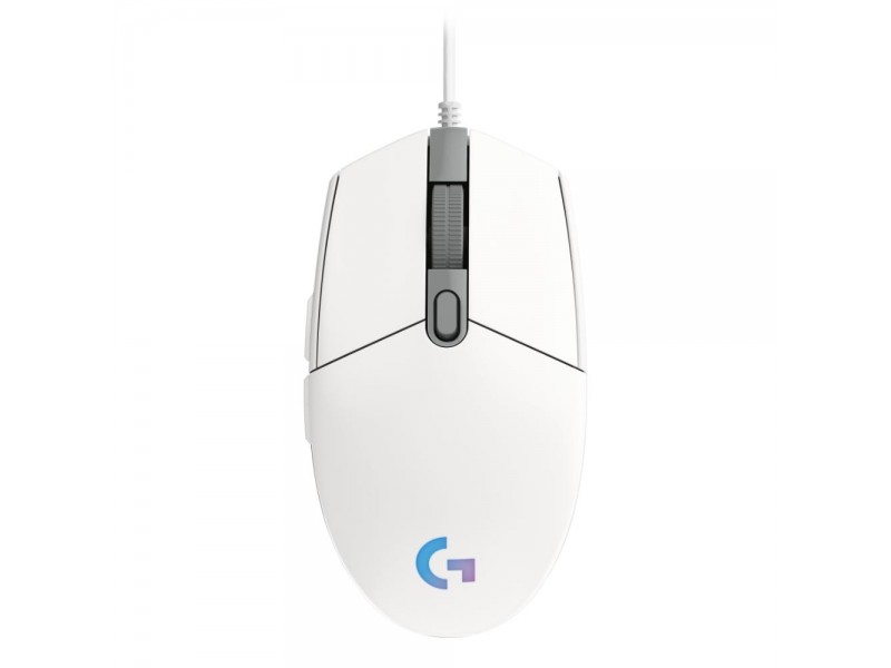 Геймърска мишка Logitech G102 LightSync, RGB, Оптична, Жична, USB, Бяла