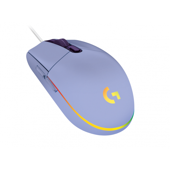 Геймърска мишка Logitech G102 LightSync, RGB, Оптична, Жична, USB, Лилав