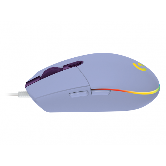 Геймърска мишка Logitech G102 LightSync, RGB, Оптична, Жична, USB, Лилав