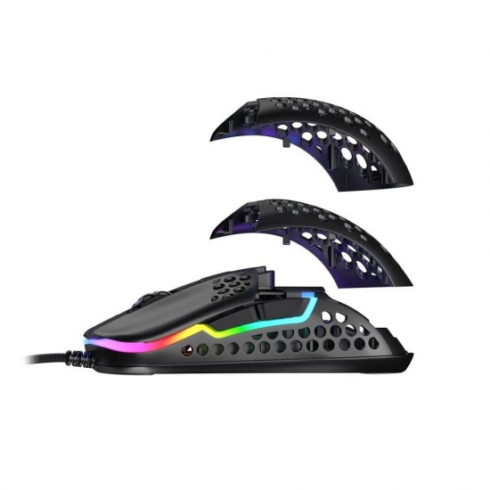 Геймърска мишка Xtrfy M42 Black, RGB, Черен