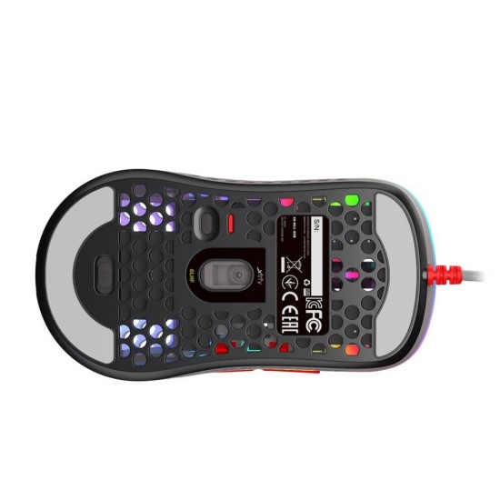 Геймърска мишка Xtrfy M42 Retro, RGB, Бял/Сив/Червен