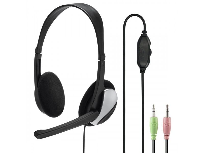 Слушалки HAMA Essential HS-P100, Микрофон, Черен