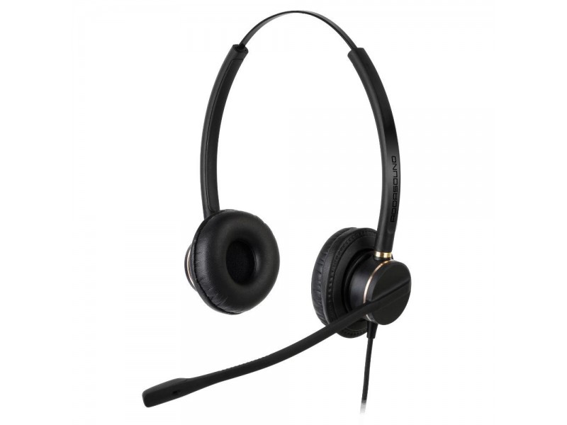 Слушалки с микрофон Addasound Crystal 2872 Duo, UC,QD, черно/златно