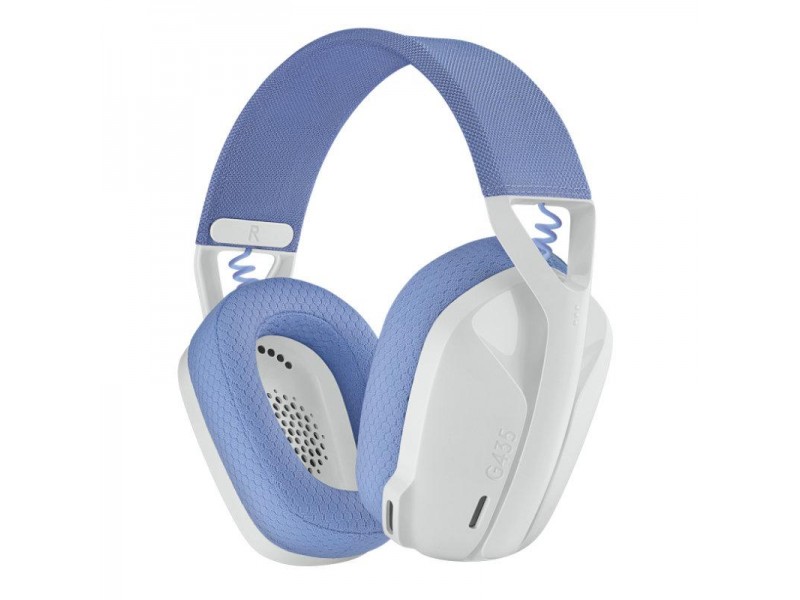 Геймърски безжични слушалки Logitech G435 Lightspeed Wireless, Микрофон, Бял