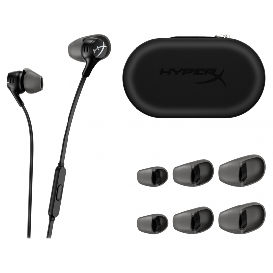 Геймърски слушалки тапи с микрофон HyperX Cloud Earbuds II Black
