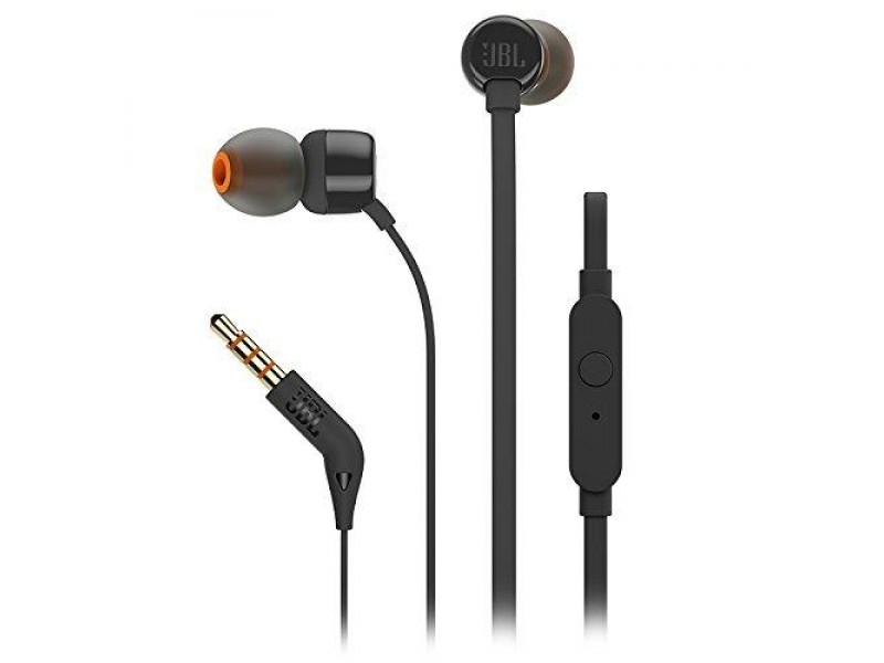 Слушалки JBL T110, In Ear, Черен