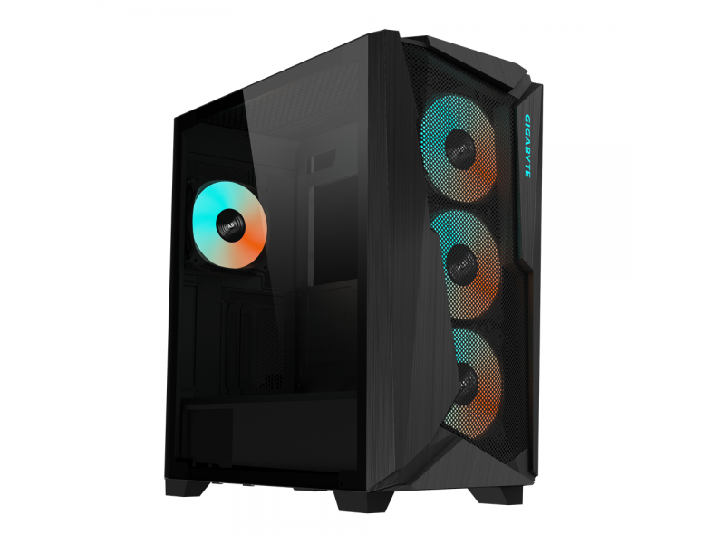 Кутия Gigabyte C301 Black V2, Tempered Glass, Mid-Tower, RGB Fusion 