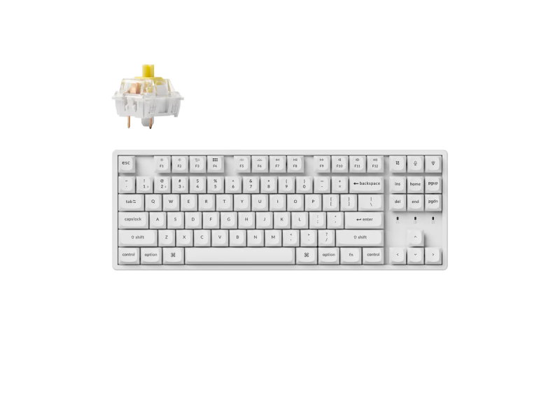 Геймърска механична клавиатура Keychron K8 Pro White QMK/VIA TKL K Pro(Hot Swappable) Banana Switch RGB Backlight Alluminium Frame