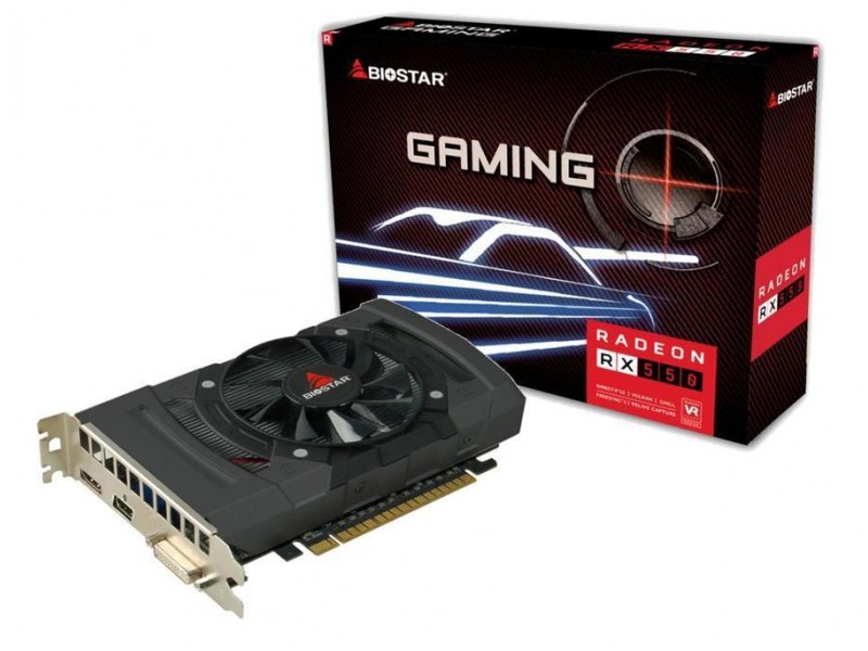 Видео карта BIOSTAR Radeon RX550, 4GB, GDDR5, 128 bit, DVI-I, HDMI, DisplayPort, PCI Express 3.0 x16