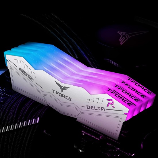 Памет Team Group T-Force Delta RGB White DDR5 32GB (2x16GB) 6000MHz CL38 FF4D532G6000HC38ADC01