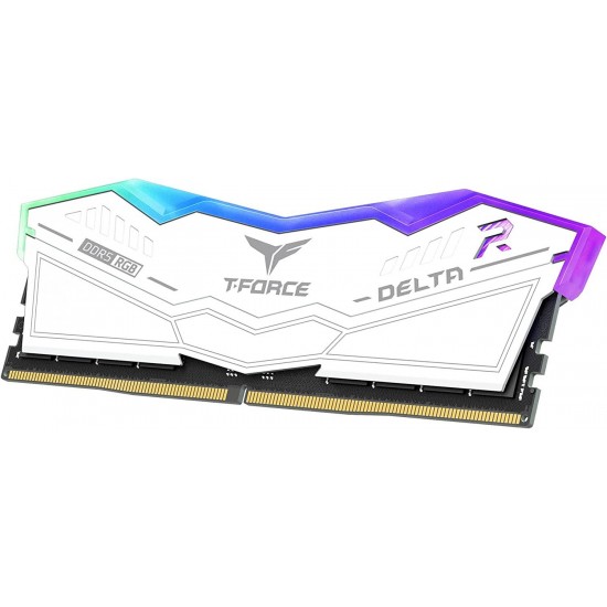 Памет Team Group T-Force Delta RGB White DDR5 32GB (2x16GB) 6000MHz CL38 FF4D532G6000HC38ADC01