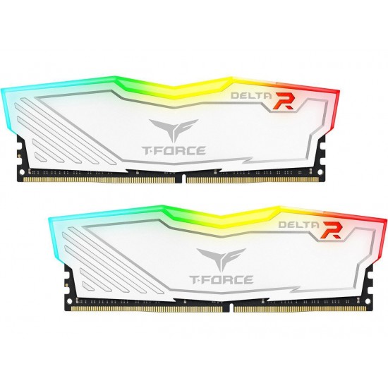 Памет Team Group T-Force Delta RGB White DDR4 - 16GB (2x8GB) 3200MHz CL16-20-20-40 1.35V