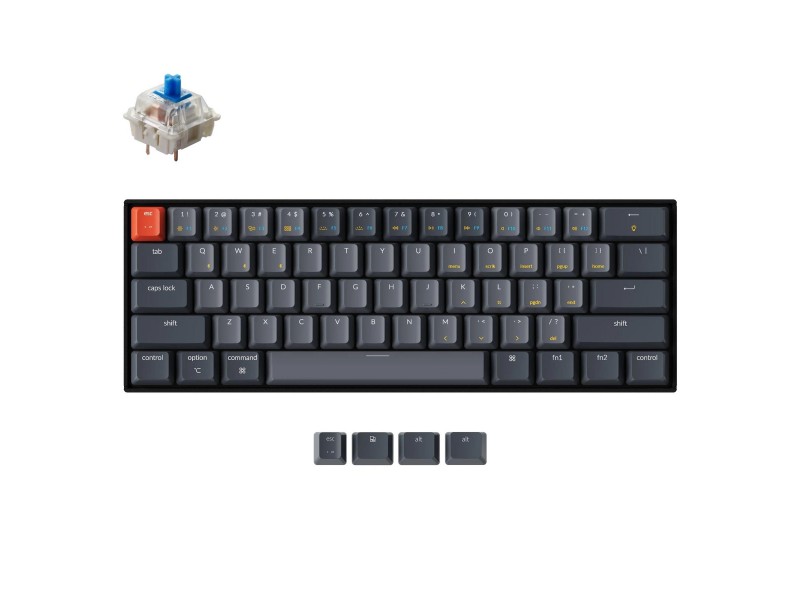 Геймърска Механична клавиатура Keychron K12 Hot-Swappable 60% Gateron Blue Switch White LED ABS
