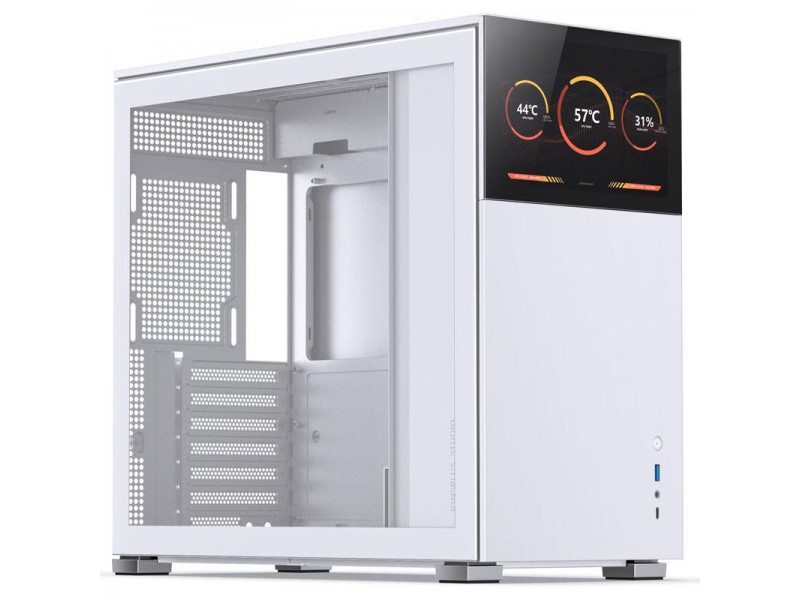 Кутия Jonsbo D41 Screen TG, mATX, Бял