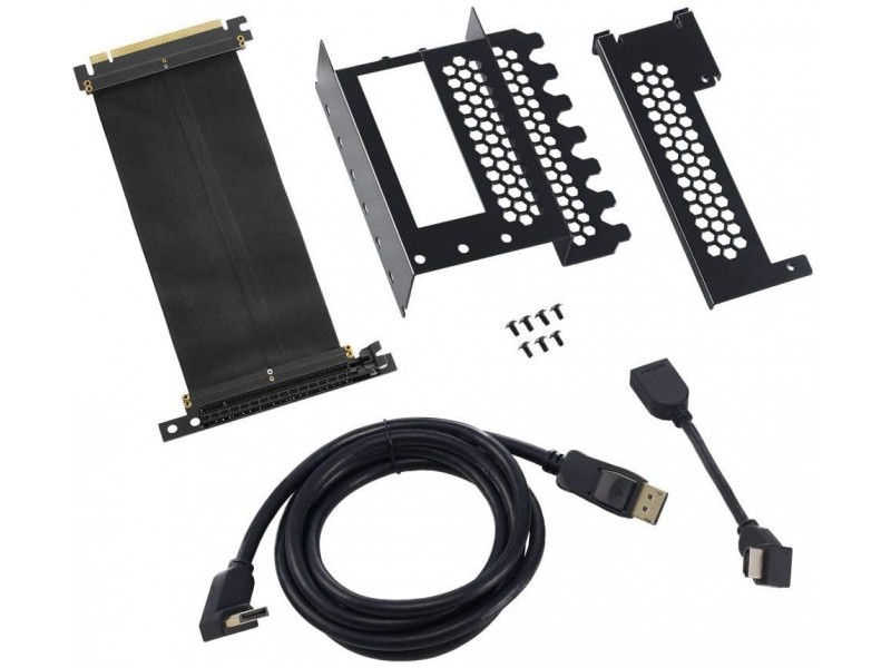 Универсален брекет и кабел за вертикален монтаж за видео карта CableMod PCIe x16, 1x DisplayPort, 1x HDMI кабел