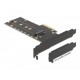Карта за разширение на слотове Delock, PCI Express x4 към 1 x internal NVMe M.2 Key M, RGB LED, Low Profile
