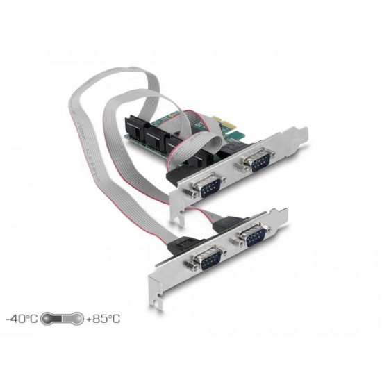 Карта за разширение на слотове Delock, PCI Express Card към 4 x Serial RS-232