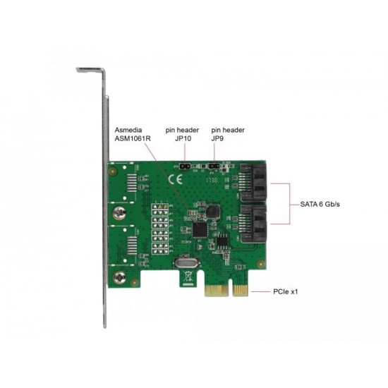 Карта Delock, PCI Express x1 към 2 port SATA, RAID