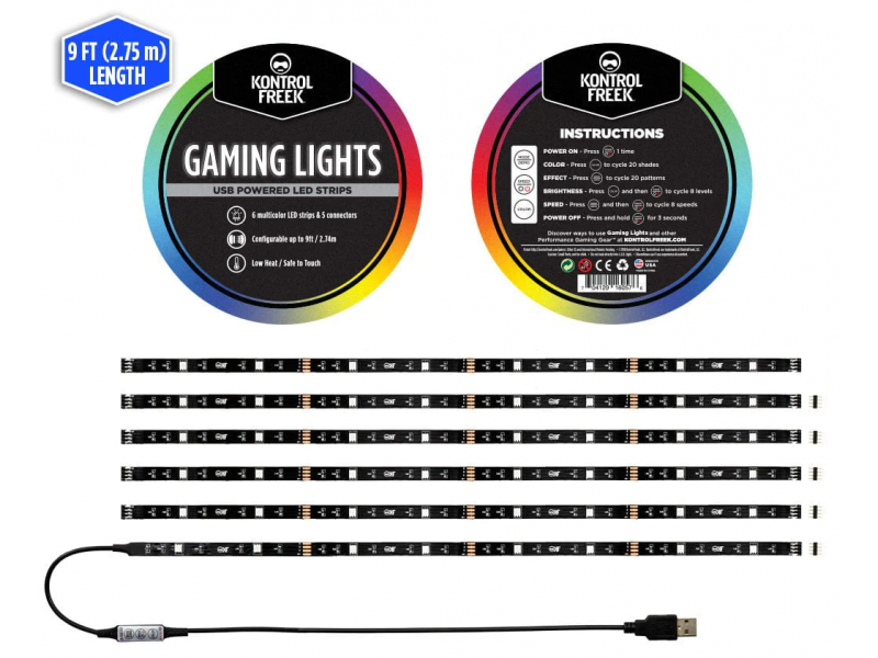 RGB лента KontrolFreek Gaming Lights Kit, USB (2.74m)