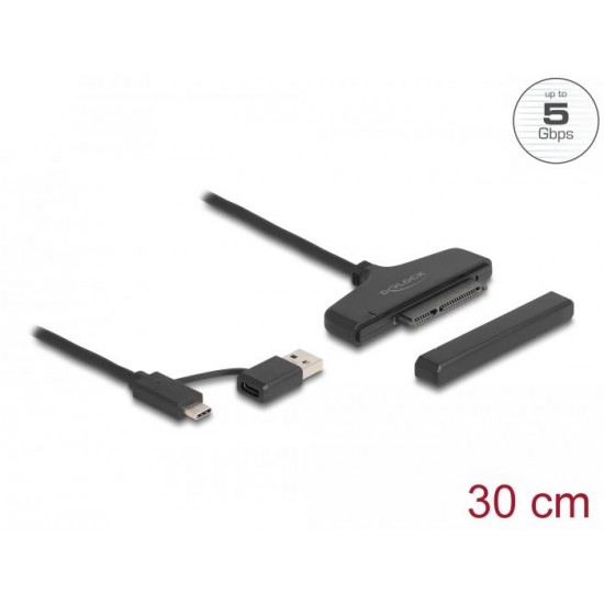 Конвертор Delock, USB-C / USB-A - SATA 6 Gb/s