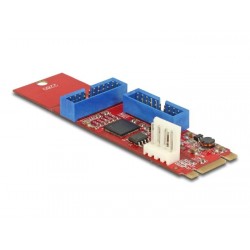 Адаптер Delock, M.2 Key B+M мъжко към 2 x USB 5 Gbps Pin Header