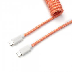 Кабел за клавиатура Keychron Coiled Aviator Straight Custom USB Cable, USB-C - USB-C Pink Orange Кабел за клавиатура Keychron Coiled Aviator Straight Custom USB Cable, USB-C - USB-C Pink Orange