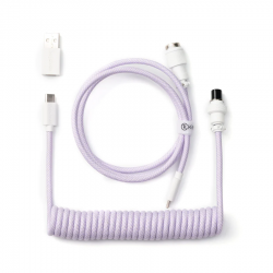 Кабел за клавиатура Keychron Coiled Aviator Straight Custom USB Cable, USB-C - USB-C, Light Purple Кабел за клавиатура Keychron Coiled Aviator Straight Custom USB Cable, USB-C - USB-C, Light Purple