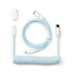 Кабел за клавиатура Keychron Coiled Aviator Straight Custom USB Cable, USB-C - USB-C, Light Blue