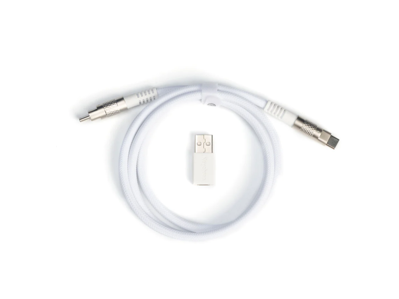 Кабел за клавиатура Keychron Double-Sleeved Geek USB-C - USB-C, White