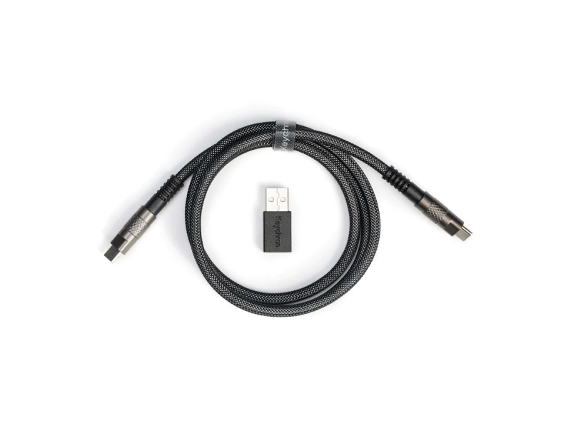 Кабел за клавиатура Keychron Double-Sleeved Geek USB-C - USB-C, Black