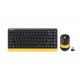Комплект клавиатура и мишка A4TECH Fstyler F1110, Безжичен, Черен/Жълт