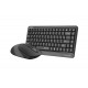 Комплект клавиатура и мишка A4TECH Fstyler F1110Q, Безжичен, Сива