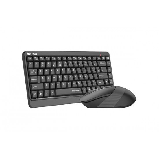 Комплект клавиатура и мишка A4TECH Fstyler F1110Q, Безжичен, Сива