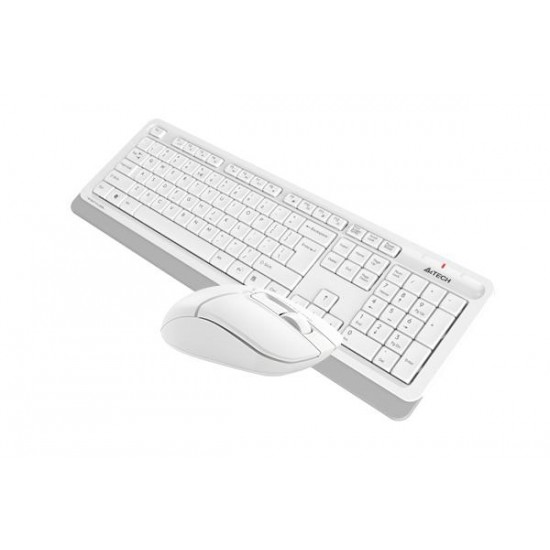 Комплект клавиатура и мишка A4TECH Fstyler FG1012, Безжичен, Бяла