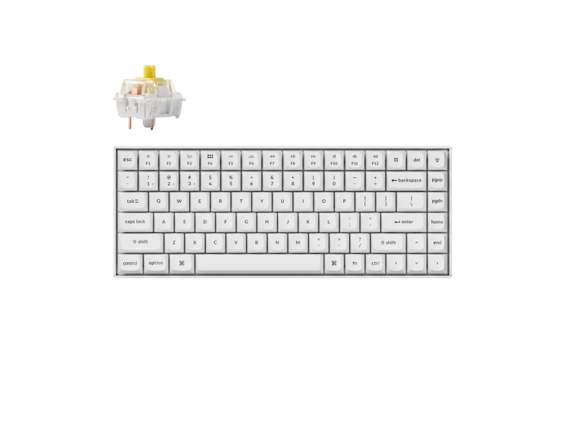 Геймърска механична клавиатура Keychron K2 Pro White QMK/VIA Hot-Swappable K Pro Banana Switch, RGB Backlight Plastic Frame