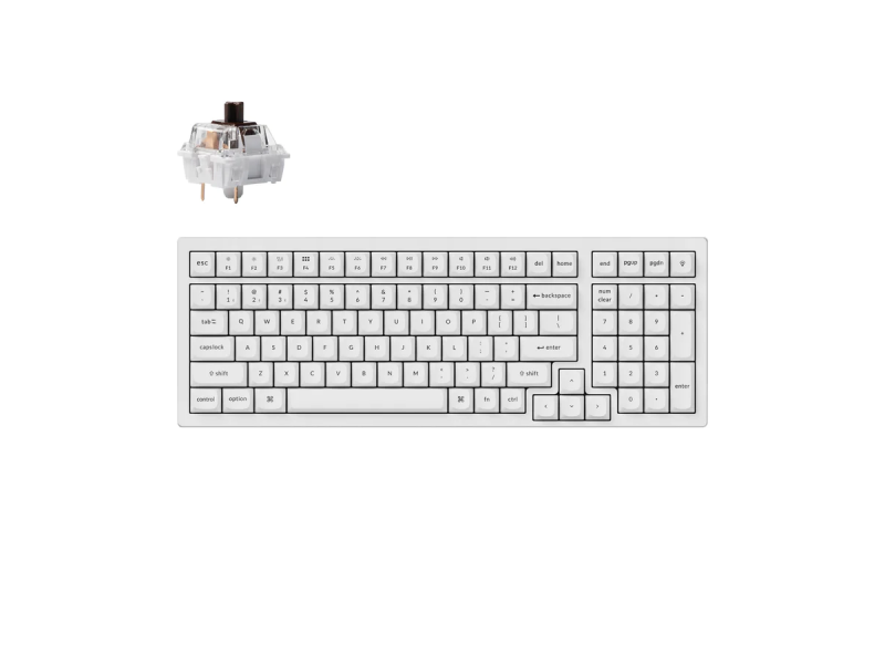 Геймърска Механична клавиатура Keychron K4 Pro White Hot-Swappable Full-Size K Pro Brown Switch White LED
