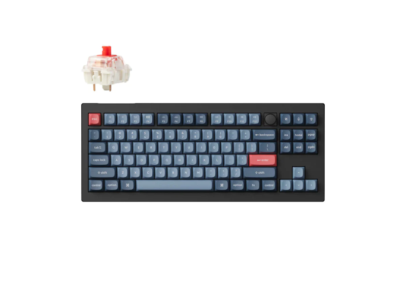 Геймърска Механична клавиатура Keychron V3 Max QMK, Carbon Black, Gateron Jupiter Red Switch, RGB Backlight